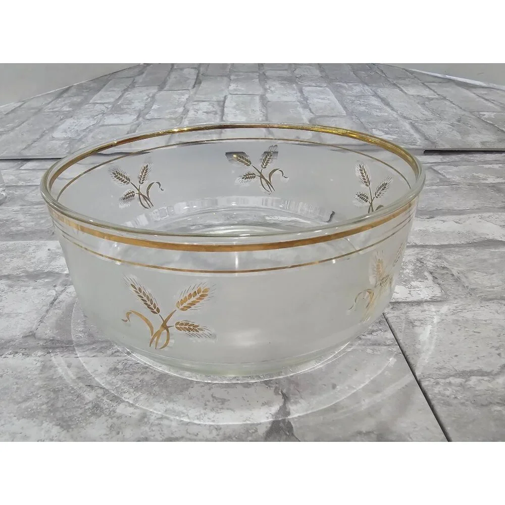 Vintage DeValbor Italian Covetro Frosted Gold Leaf Rock Glasses, Tumbler Ice Buc